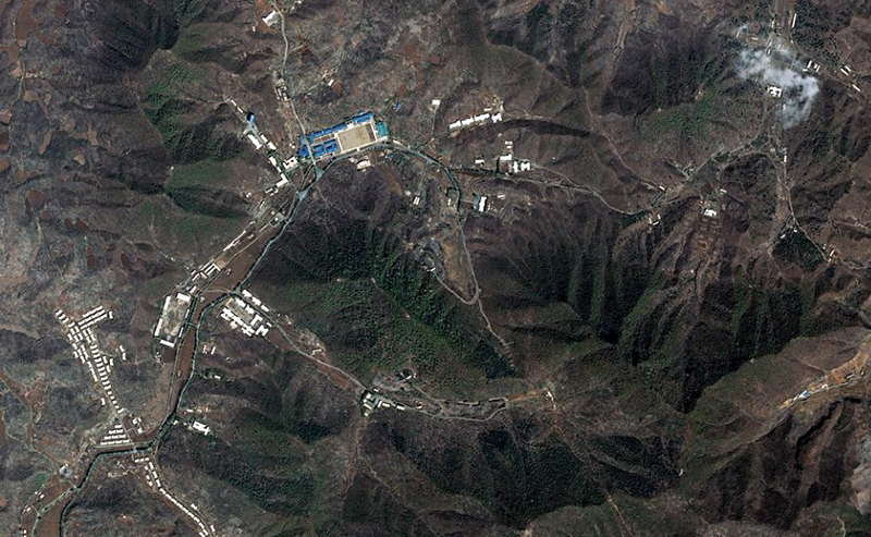 Aerial view of Yusang-ni, North Korea