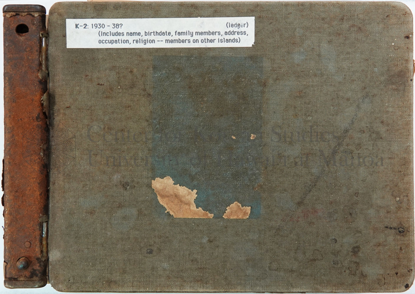 Membership Information File (Cover), 1930-38?
