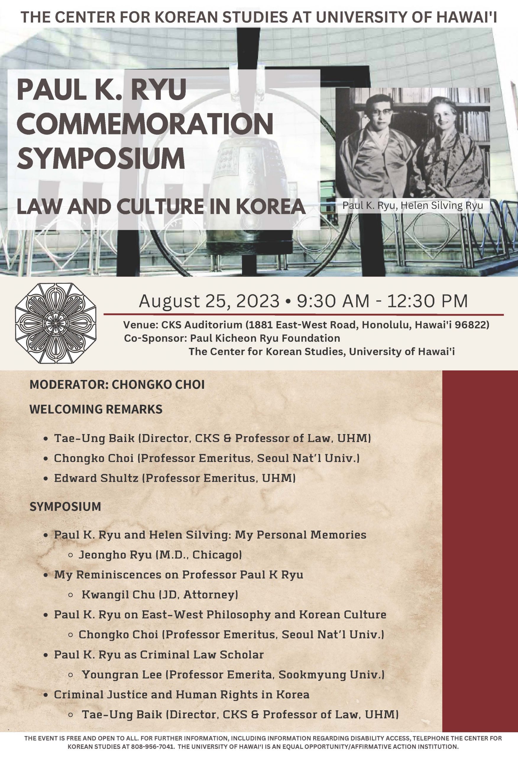 Flyer-Paul K Ryu Hawaii Symposium-20230825