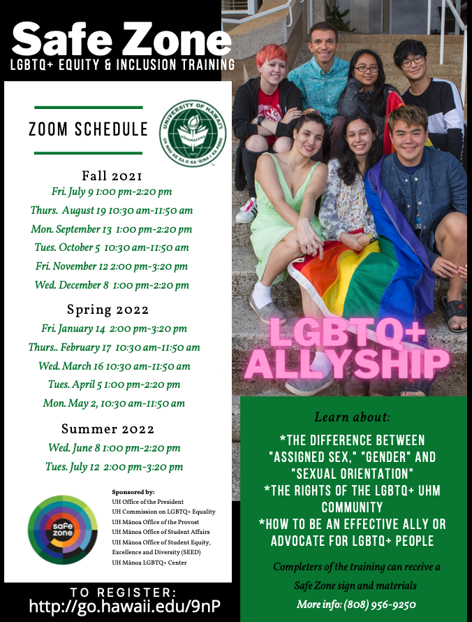 LGBTQ+ Center Safe Zone flyer