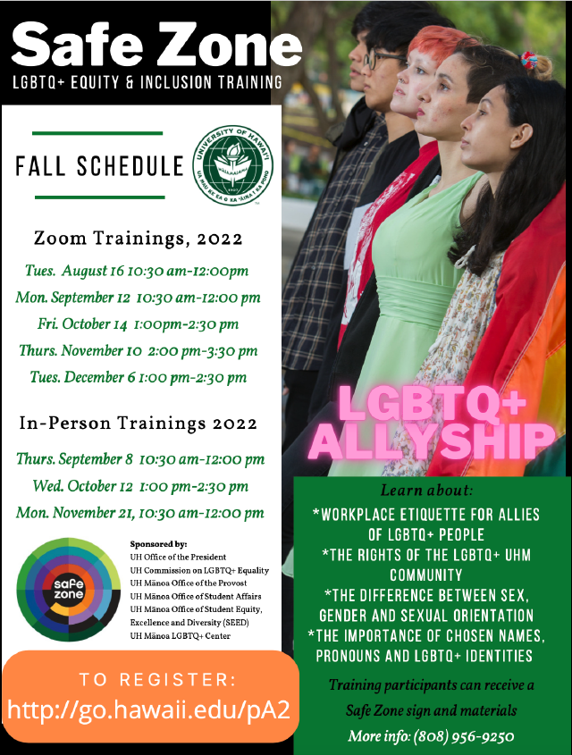 LGBTQ+ Center Safe Zone flyer