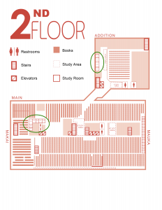 Second Floor Highlighted Study Areas