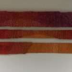 Rainbow pattern weaving in three horizontal parts by Reiko Brandon