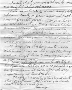 Page 4 of letter from Romanzo Adams to his brothers, Nov 28, 1941.