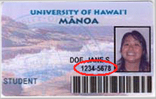 Highlighting the bar code number on a student ID