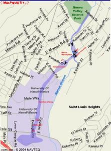 A map of the flooded area through the university of hawaii