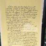 An enlarged handwritten letter expressing thanks