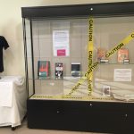 Right side display case for library banned books exhibit