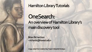 Thumbnail of opening screen for OneSearch overview tutorial