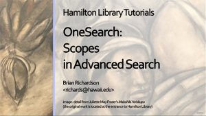 Thumbnail of opening screen for OneSearch: Scopes in Advanced Search tutorial