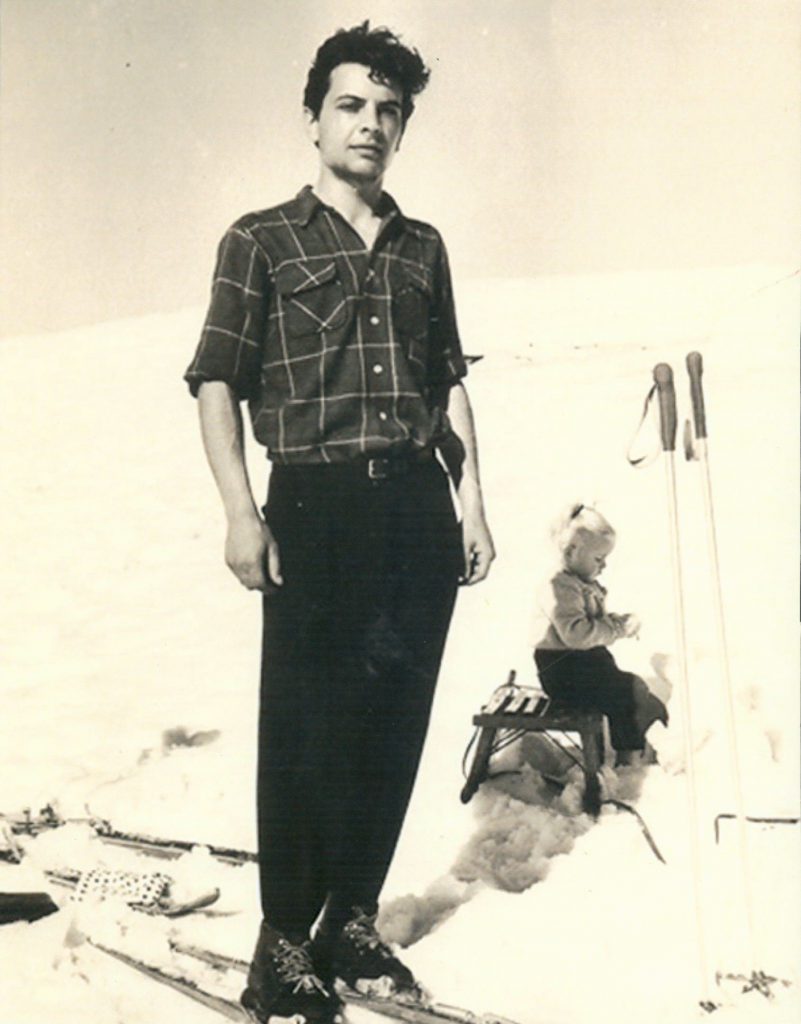 Gerard Chapuis skiing in the French Alps, 1952