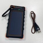 image of Mizco Portable Solar Charger with USB-A to USB-C cable.