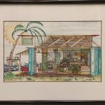 Watercolor of country market