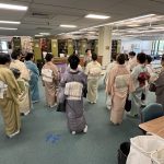 Urasenke Chado Tradition Exhibit. Women dressed in kimono attend
