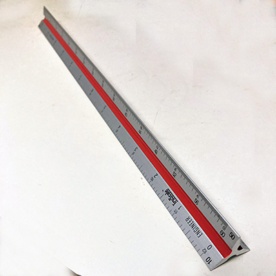 Triangular aluminum ruler