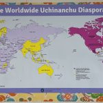 From Okinawa to Hawaiʻi and Beyond Exhibit - World map with highlighted countries showing the Worldwide Uchinanchu Diaspora