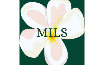 MILS logo: A flower with the letters MILS over it