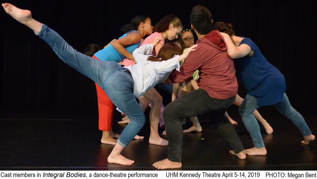 Cast members in Integral Bodies, a dance-theatre performance