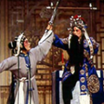 Two performers in battle as part of the Asian Theatre focus
