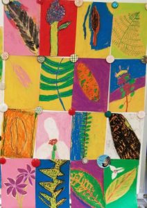 Nature drawings by elementary school students