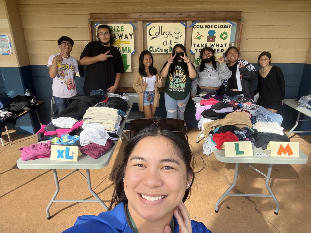 WHS METS students and WHS College Club hosted a clothing drive and opened up College Closet where students and staff could stop by to thrift pieces they need. The rest of the donations was taken to the Maili Transitional Housing Program.