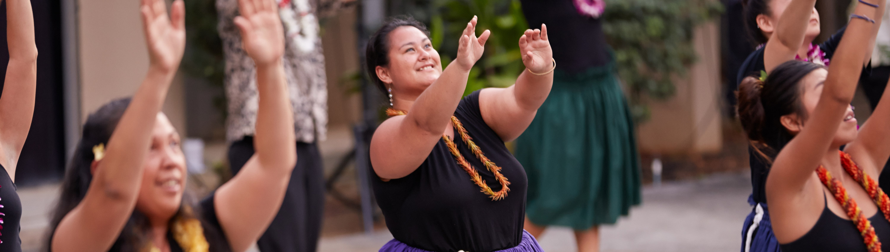 Hula dancers at a Pau Hana performance