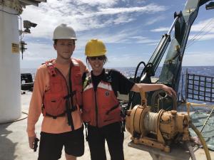 Liam Thropp, a junior majoring in journalism, and Sherrie White, College of Social Sciences media lab director, took video of the voyage.