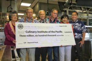 The Takitani Foundation presented the UH Culinary Institute of the Pacific with a check for $3.6M.
