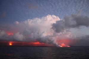 Kilauea lava entry site on the southeast coastline of Hawaii. Credit: Karin Bjorkman, UHM SOEST.