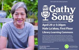 Writer/poet Cathy Song on April 29