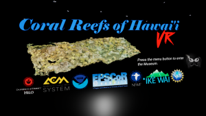 A screen capture of the home module of the Coral Reef VR software