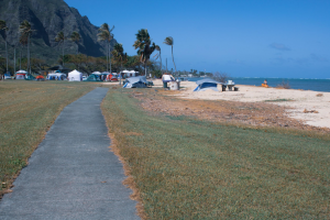 Residential areas experience beach loss due to erosion and shoreline hardening. Credit: K Tavares.