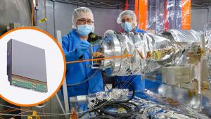  2 1/2 square inch sensor developed by IfA installed at the Canada-France-Hawaii Telescope. 