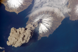 Volcanism is one of the main carbon dioxide sources in the long-term carbon cycle. Credit: NASA