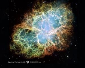 An expanding cloud of debris from the death of a massive star called Cosmic Crab. Photo credit: NASA