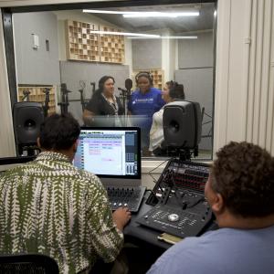 Troupe members recorded the album in a new studio at Spalding Hall on the Mānoa campus.