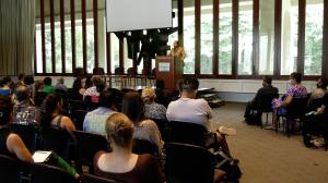 Kamana Beamer offers opening remarks at the 2022 Piʻo Summit. 