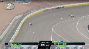 Snapshot of the UH AI Racing Tech car ahead of the challenger’s car, courtesy of the live broadcast.