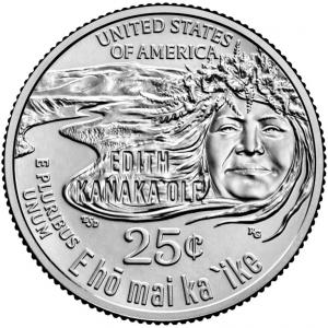 Quarter honoring Edith Kanakaʻole (credit: U.S. Mint)