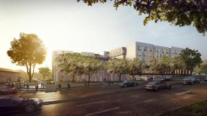 RISE exterior rendering (Courtesy: Hunt Development Group)