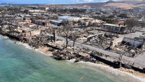 Aerial view of Lahaina fire damage (Photo credit: Hawaii Dept. of Land and Natural Resources)