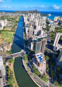 Aerial view of Ala Wai Canal and Waikiki. Photo: Roy Estorpe