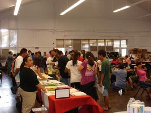 Students, parents and families at the free University of Hawai'i College Fair.