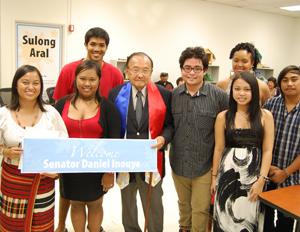 Senator Inouye with Sulong Aral students