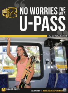 Poster featuring Ty Quintel, UHM Senior and Alternative Transportation Hero