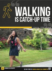 Graduate student Joanne Romero pictured on her commute to campus