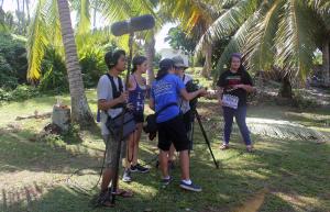 ACM students film in the Cook Islands. 