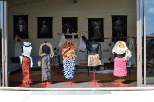 Designs by Professor Taupouri Tangaro and singer Keali'i Reichel on display at Hawai'i CC.