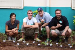 The team in front of Jarrett Middle School's garden. Credit: STEM Pre-Academy.