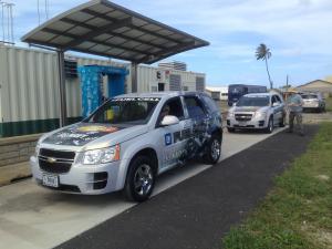 Drivers can now self-fill vehicles with hydrogen at MCBH. Credit: Mitch Ewan, HNEI.